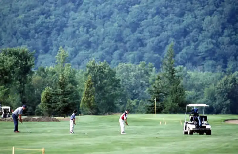 golfers on a course